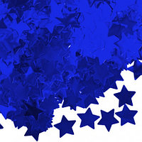 Конфетти фольга, звезды синие 1-2см  50гр. Китай