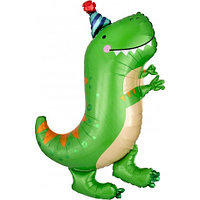 Шар (33' 84 см) Динозавр в колпачке зеленый , 1 шт. Falali, КИТАЙ