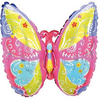 Шар (24''/61 см) Фигура,экзотическая бабочка Розовый , 1 шт. Falali, КИТАЙ