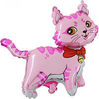 Шар (25''/64 см) котенок розовый 1 шт. Flexmetal (Испания)