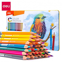 Карандаши цветные Deli Color Emotion, 36 цветов, в метал. коробке
