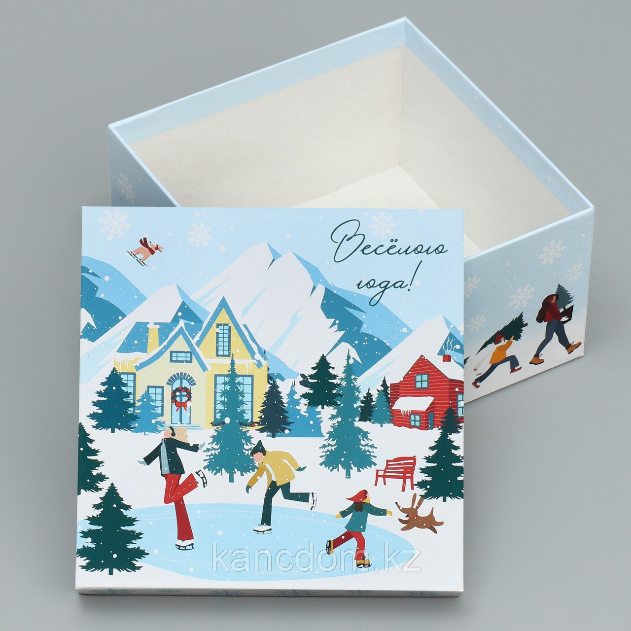 Коробка квадратная "С Новым годом" 16*16*9см №3