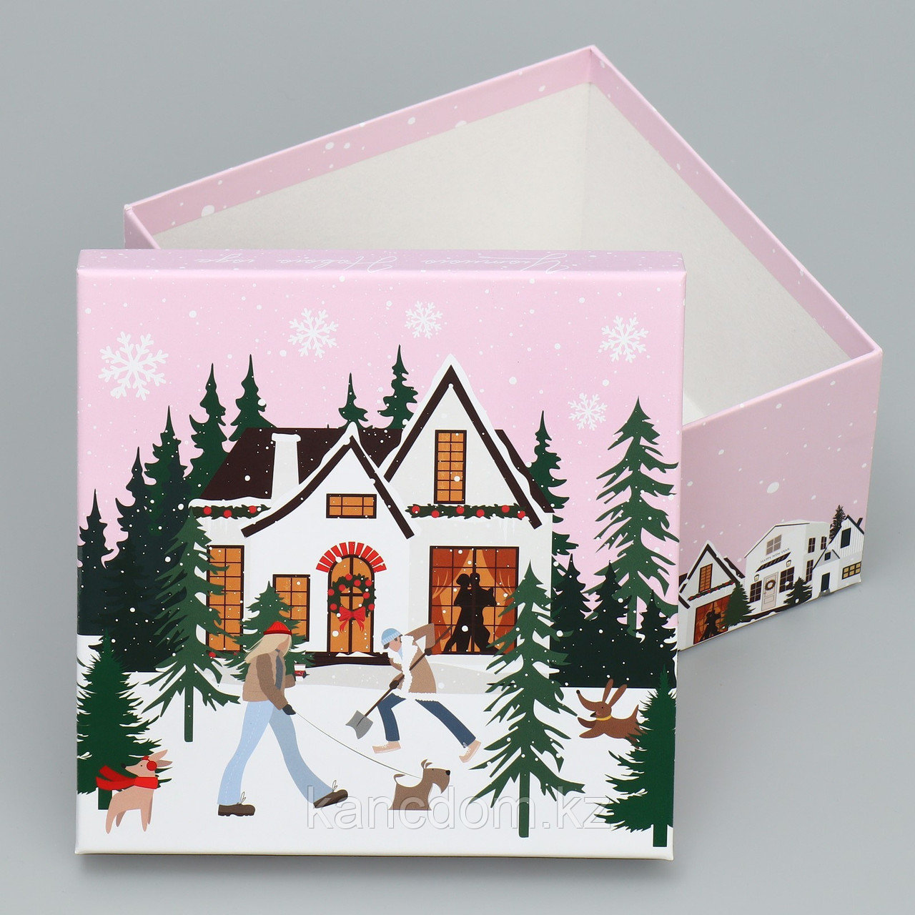 Коробка квадратная "С Новым годом" 18*18*10см №2