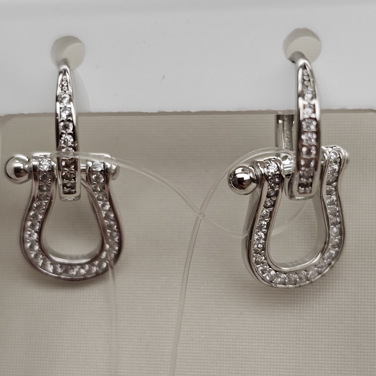 Серьги Конго серебро фианит 3,6гр, 925 проба
