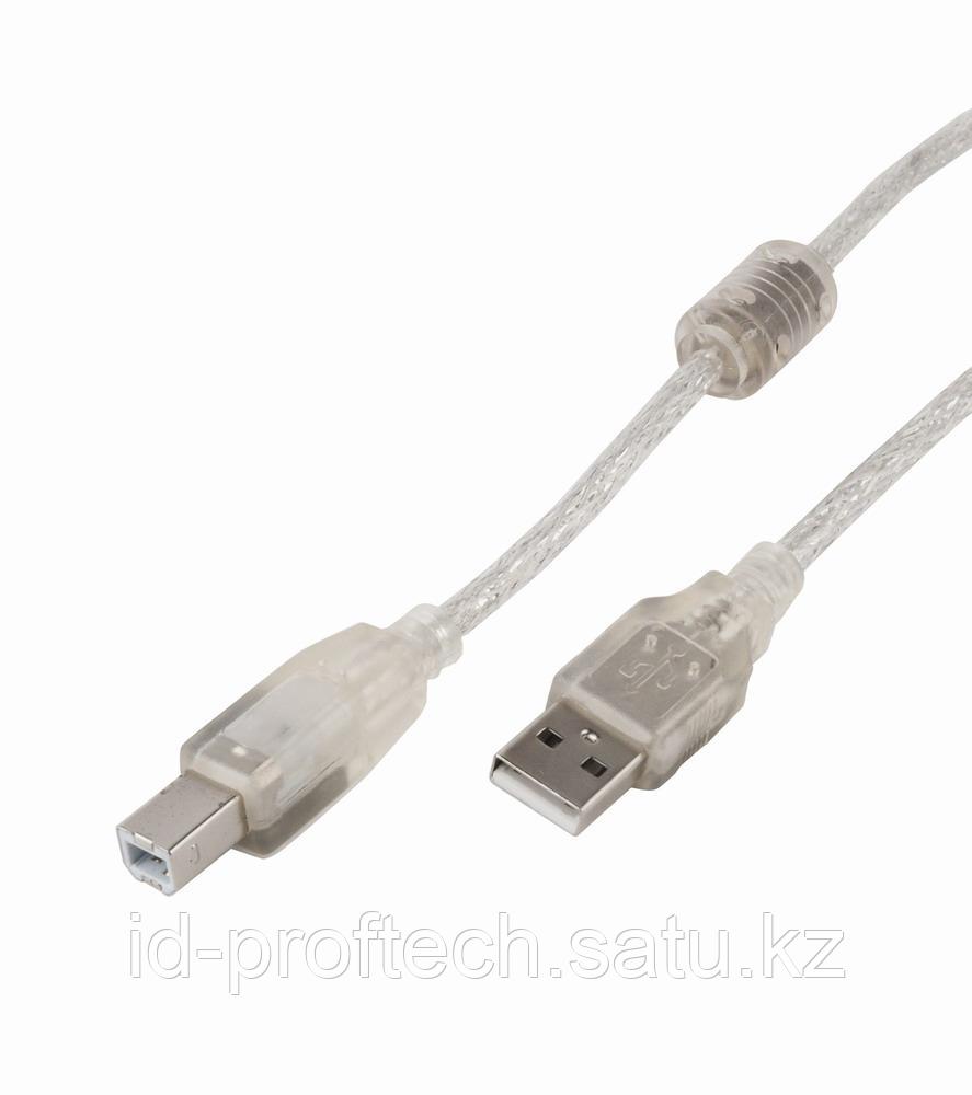 Кабель USB 2.0 Pro Cablexpert CCF-USB2-AMBM-TR-15, AM-BM, 4,5м, экран, феррит.кольцо, прозрачный, па - фото 1 - id-p113224565