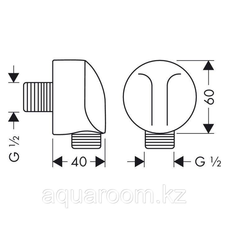 Подключение для душевого шланга, хром Hansgrohe FixFit 27454000 - фото 2 - id-p113225616