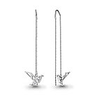 Серьги-продевки из серебра  Фианит Aquamarine 49442А.5 серебро с родием, фото 4