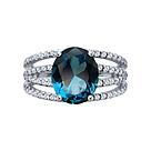 Кольцо из серебра с ситаллом и фианитами SOKOLOV 92014517 серебро с родием, фото 2