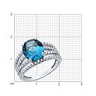 Кольцо из серебра с ситаллом и фианитами SOKOLOV 92014517 серебро с родием, фото 5