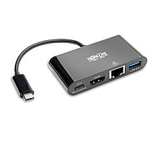 Адаптер TrippLite USB-C U444-06N-H4GUBC Multiport 4K HDMI USB-A Port Gbe and PD Charging HDCP Black
