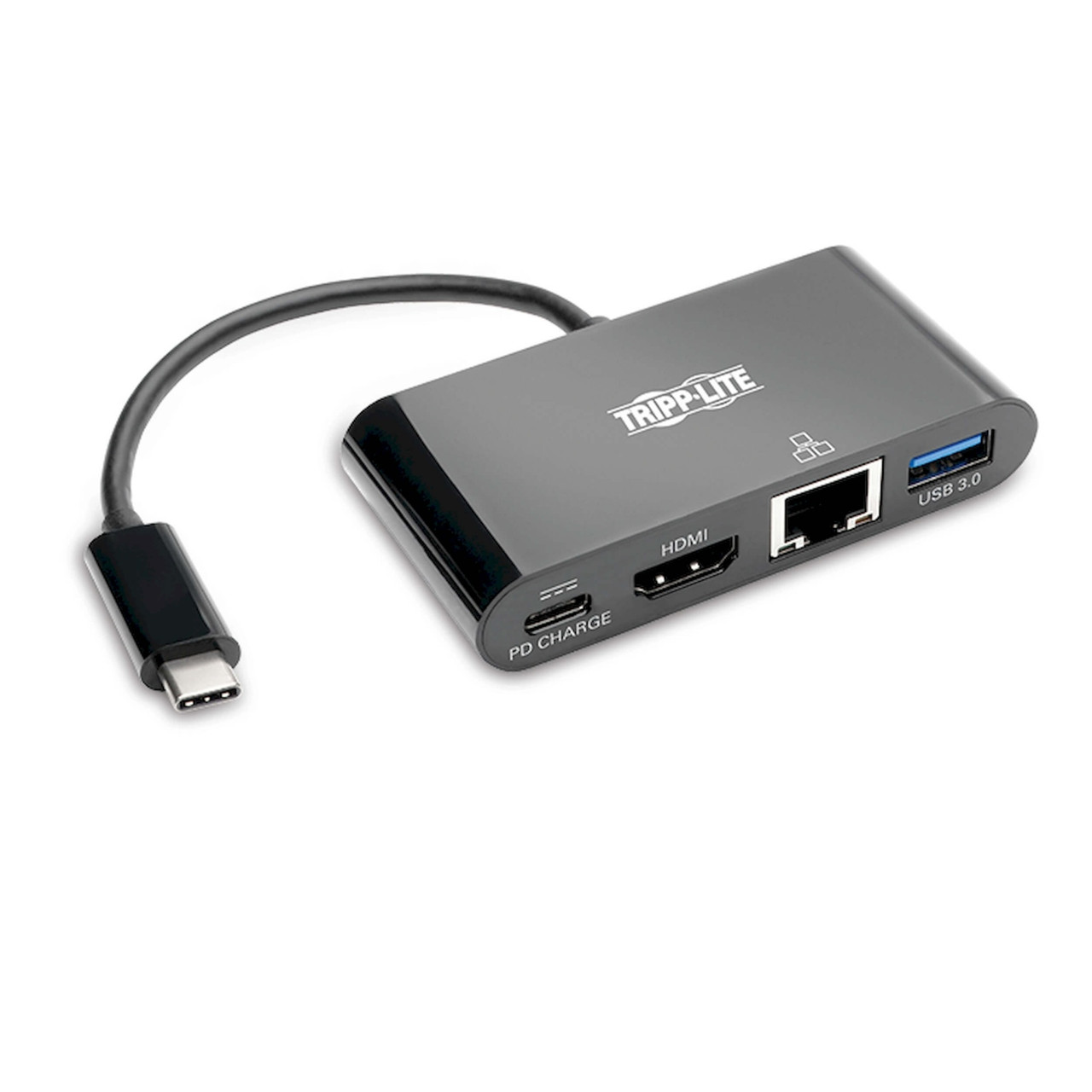 Адаптер TrippLite USB-C U444-06N-H4GUBC Multiport 4K HDMI USB-A Port Gbe and PD Charging HDCP Black - фото 1 - id-p113226612