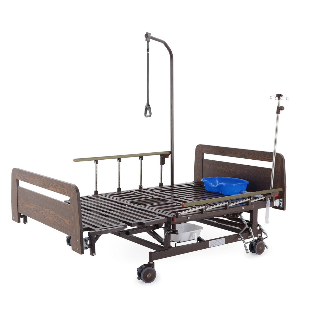 Кровать механическая Med-Mos Е-45А (ММ-5128Н-02) с боковым переворачиванием, туалетным устройством и функцией
