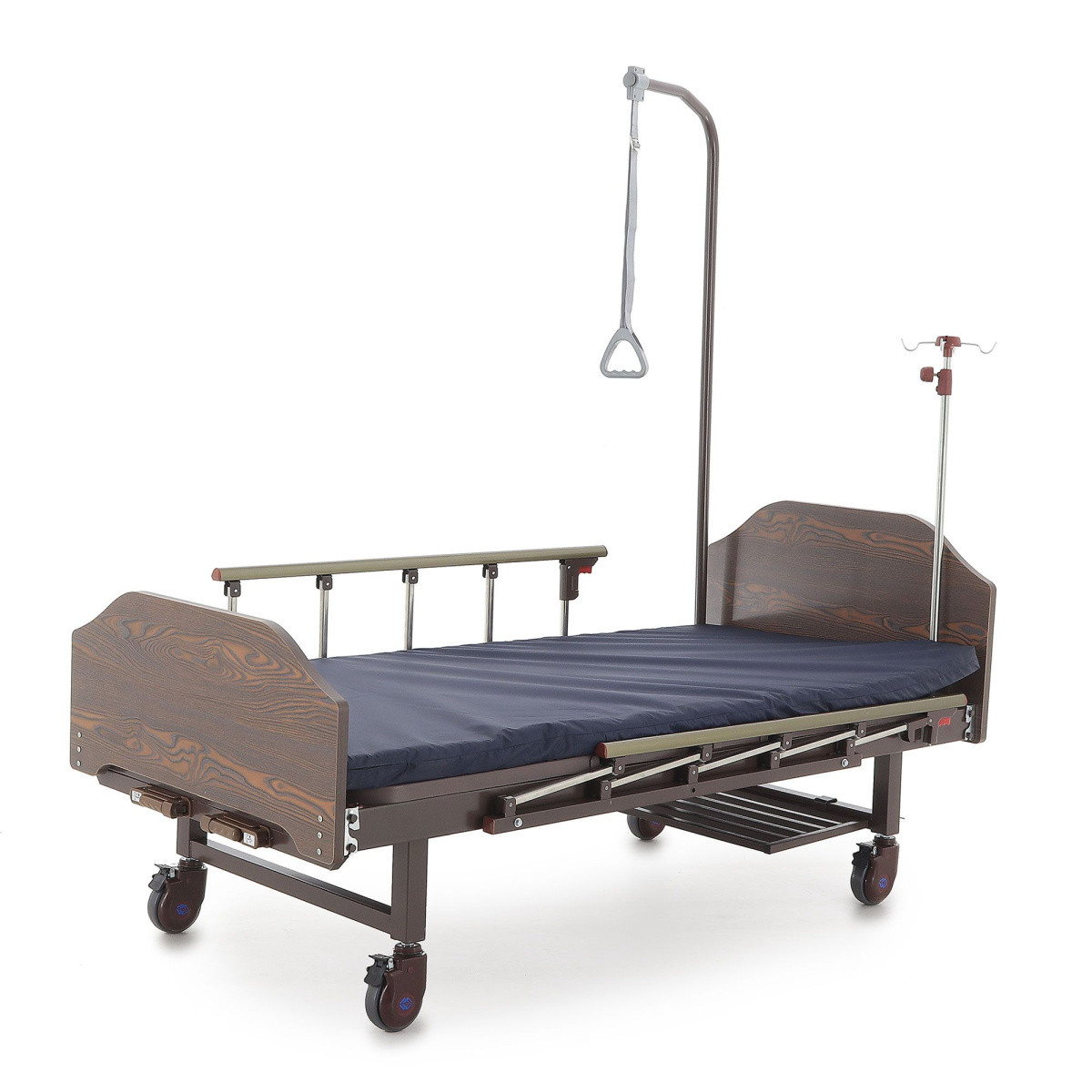 Кровать механическая Med-Mos Е-8 (MM-2024Н-02/13) (2 функции) ЛДСП с полкой и обеденным столиком - фото 1 - id-p112367788