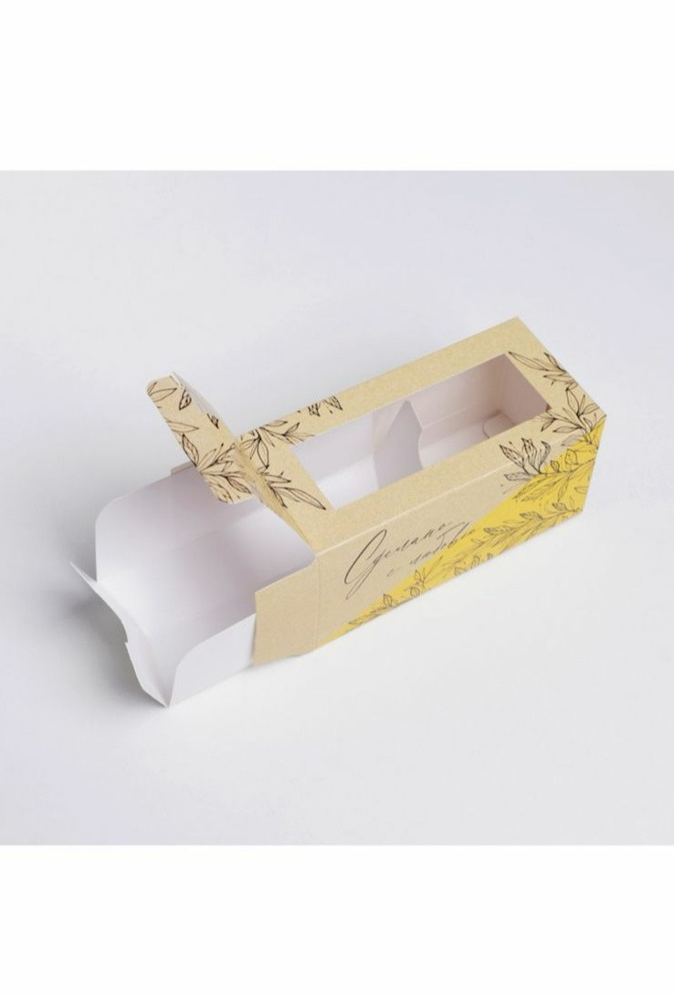 Коробка для макарун «Сделано с любовью»,12 ×5.5 × 5.5 см - фото 2 - id-p87038799