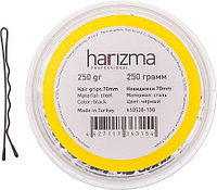Невидимки для волос Harizma h10538-15B, волнистые черные, 70 мм, 250 г