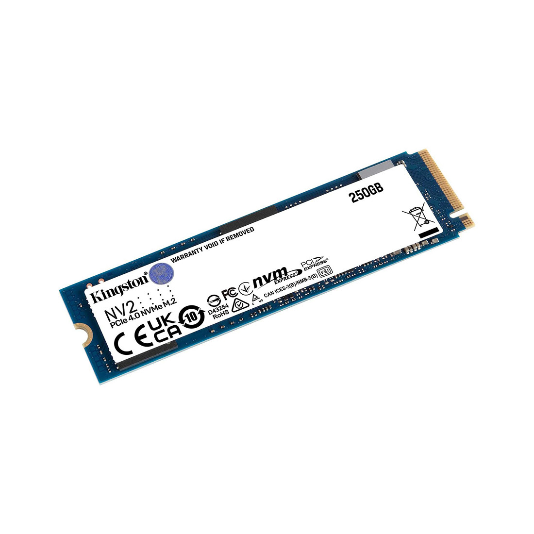 SSD 250 Gb M.2 2280 Kingston SNV2S/250G NVMe PCIe Gen 3.0x4 Lane - фото 2 - id-p113228600