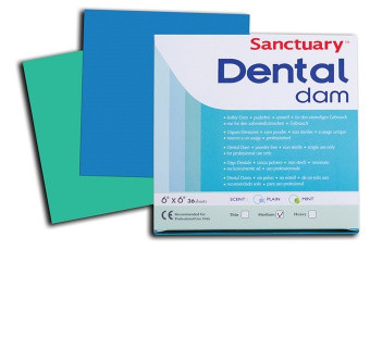 Латексный коффердам DentalDams синий средняя аромат мяты 152*152 мм 36 шт. - фото 1 - id-p113228973