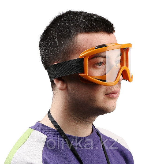 Очки-маска для езды на мототехнике, стекло прозрачное, цвет желтый - фото 4 - id-p113230350