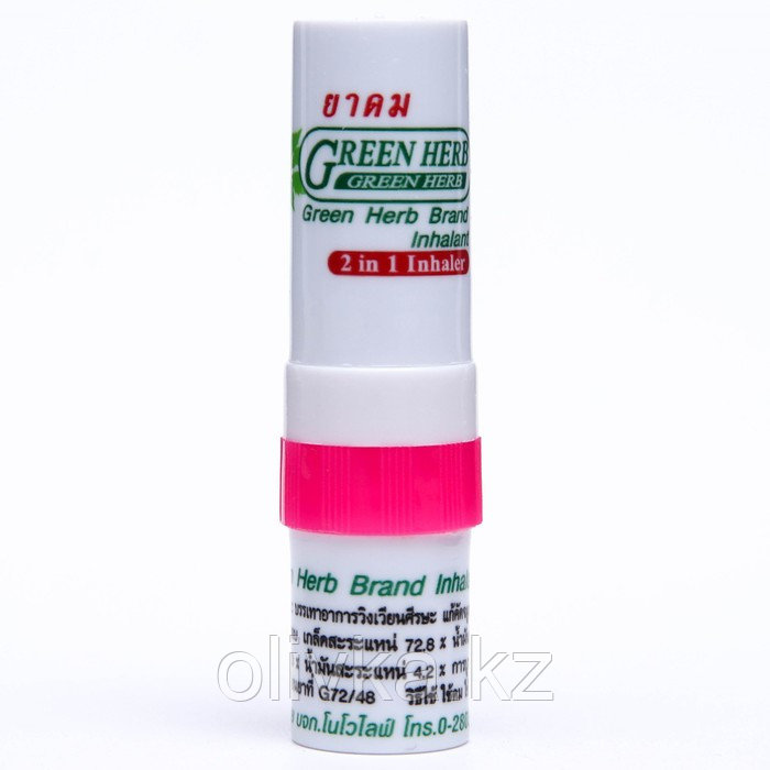 Бальзам ингалятор Green Herb 2 в 1 с аппликатором, при простуде, головной боли, тошноте и насморке - фото 2 - id-p113232994
