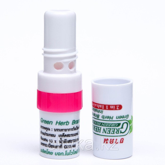 Бальзам ингалятор Green Herb 2 в 1 с аппликатором, при простуде, головной боли, тошноте и насморке - фото 3 - id-p113232994
