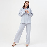 Пижама женская (рубашка и брюки) KAFTAN "Basic" размер 44-46, цвет серо-голубой