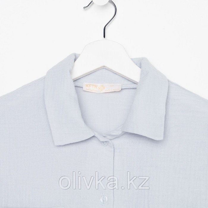 Пижама женская (рубашка и брюки) KAFTAN "Basic" размер 44-46, цвет серо-голубой - фото 8 - id-p113232521