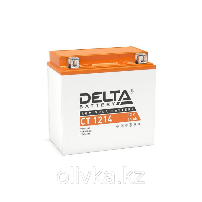 Аккумуляторная батарея Delta СТ1214(YTX14-BS,YTX14H-BS,YTX16-BS,YB16B-A)12 В, 14 Ач прямая - фото 1 - id-p113230403