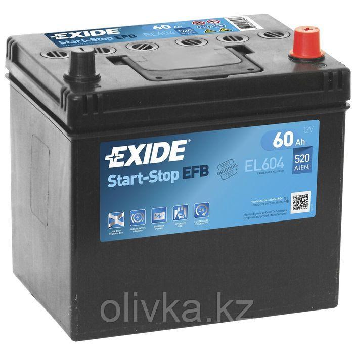 Аккумуляторная батарея Exide 60 Ач, обратная полярность Start-Stop EFB EL604 - фото 1 - id-p113229501