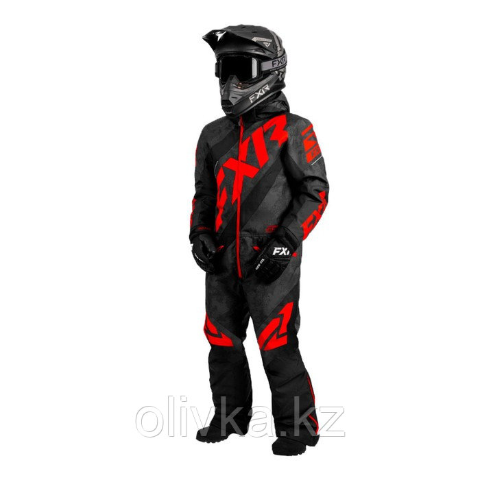 Комбинезон детский FXR CX, с утеплителем, размер S (110-122), чёрный, серый, красный - фото 1 - id-p113234824