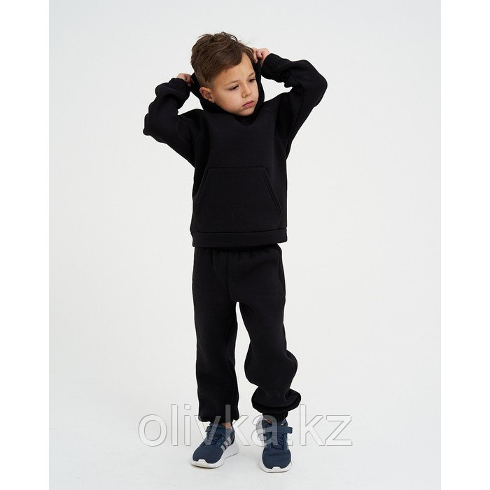 Костюм детский (толстовка, брюки) KAFTAN "Basic line" размер 32 (110-116), черный - фото 5 - id-p113233776
