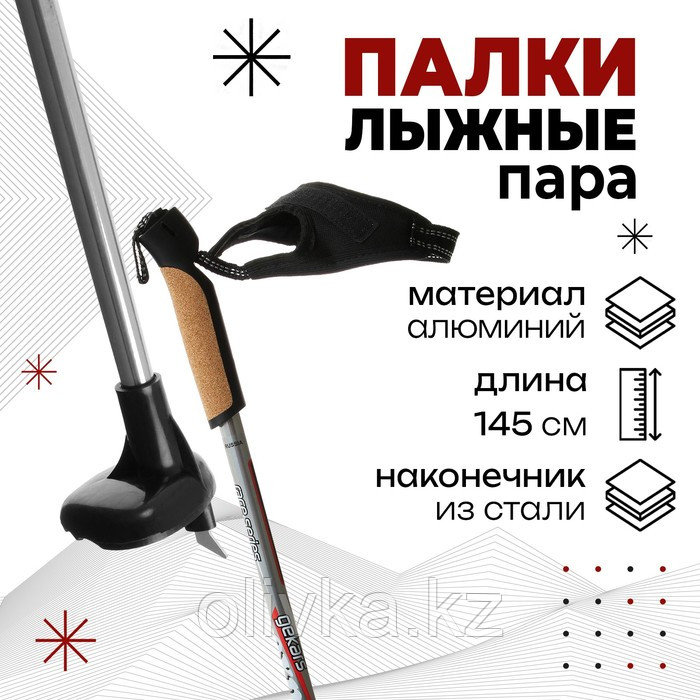 Палки лыжные алюминиевые Gekars Expert Plus, длина 145 см