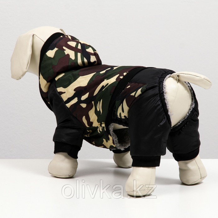 Комбинезон для собак "Камуфляж"на меховом подкладе, размер XL (ДС 40 ОШ 40, ОГ 50 см) - фото 3 - id-p113234344