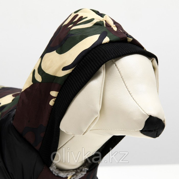 Комбинезон для собак "Камуфляж"на меховом подкладе, размер XL (ДС 40 ОШ 40, ОГ 50 см) - фото 5 - id-p113234344