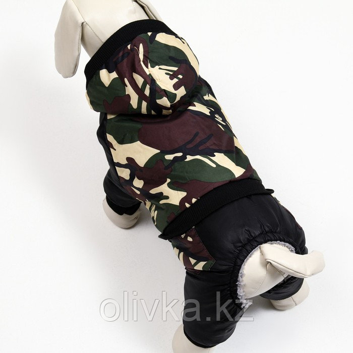Комбинезон для собак "Камуфляж"на меховом подкладе, размер XL (ДС 40 ОШ 40, ОГ 50 см) - фото 6 - id-p113234344