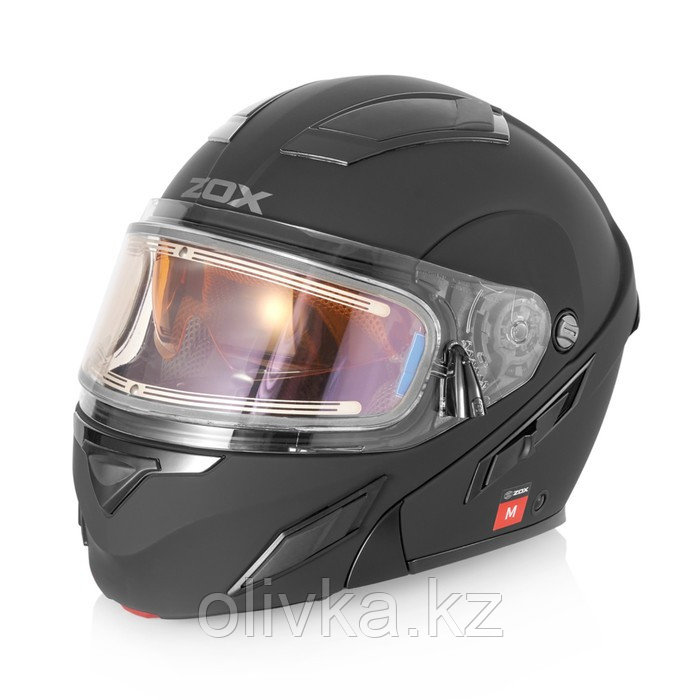 Шлем снегоходный ZOX Brigade, стекло с электроподогревом, матовый, размер 4XL, чёрный - фото 1 - id-p105783465