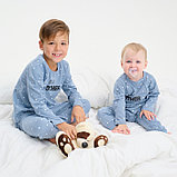 Пижама детская для мальчика KAFTAN Brother, р.32 (110-116), серо-голубой, фото 6