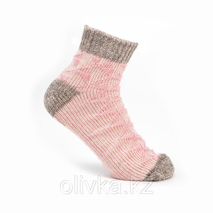 Носки для девочки шерстяные укороченные цвет розовый, размер 18-20
