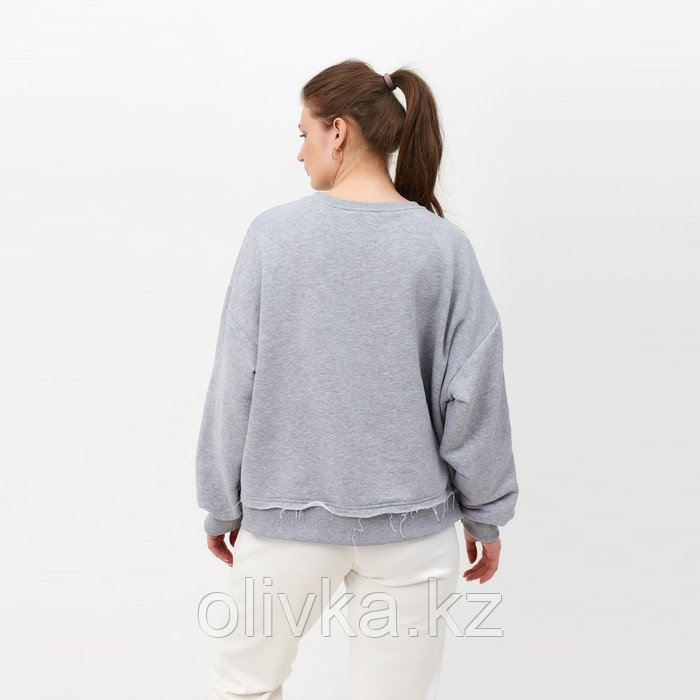Свитшот женский MINAKU: Casual Collection цвет светло-серый меланж, размер 50-52 - фото 3 - id-p113234873