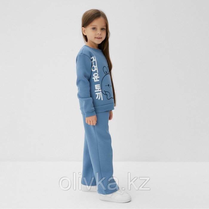 Костюм детский с начёсом (свитшот, брюки) KAFTAN Кролик р.36 (134-140), голубой - фото 3 - id-p113239820