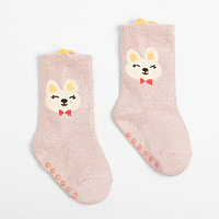 Носки детские махровые со стопперами MINAKU, цвет розовый, размер 10-12 см