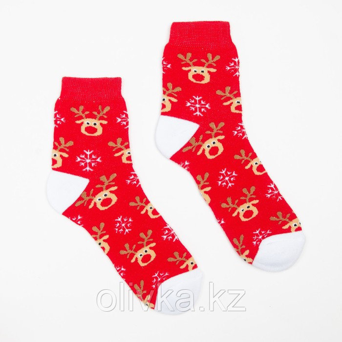 Носки женские махровые, цвет красный, размер 25 - фото 2 - id-p113230948