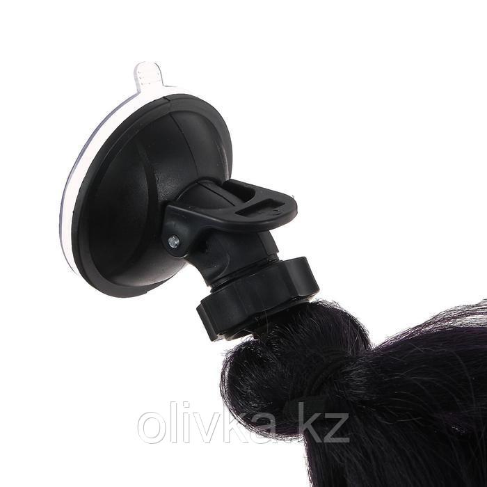 Коса на мотошлем, крепление присоской, 60 см, черно-фиолетовый - фото 3 - id-p113232598
