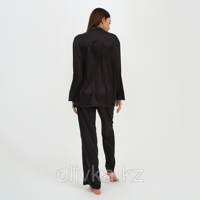Пижама женская (рубашка и брюки) KAFTAN "Треугольники" цвет цвет чёрный, размер 52-54 - фото 3 - id-p113234416