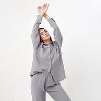 Пижама женская (рубашка и брюки) KAFTAN "Basic" размер 52-54, цвет серый