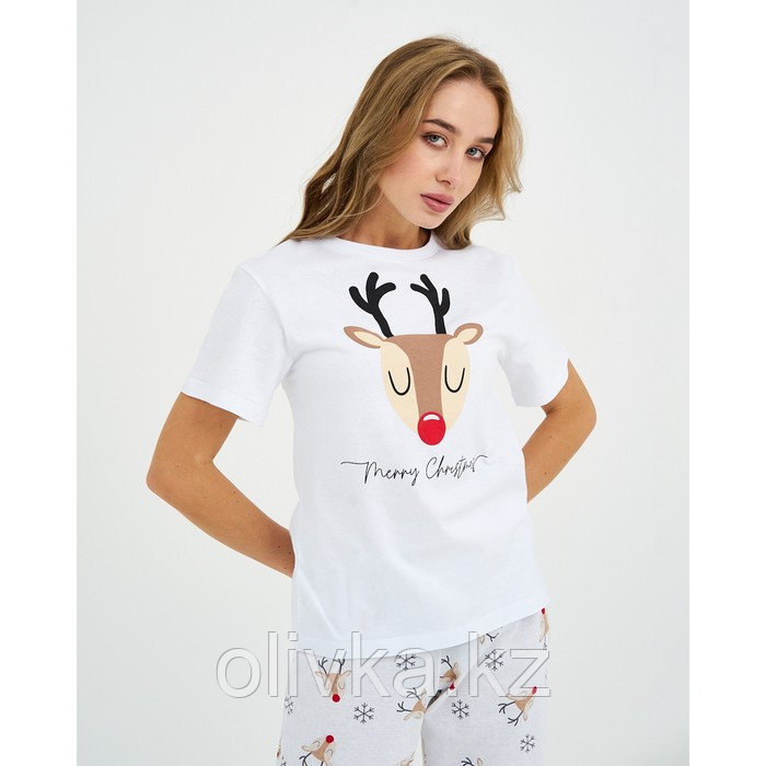 Пижама женская (футболка и брюки) KAFTAN "Deers" р.44-46 - фото 4 - id-p113233084