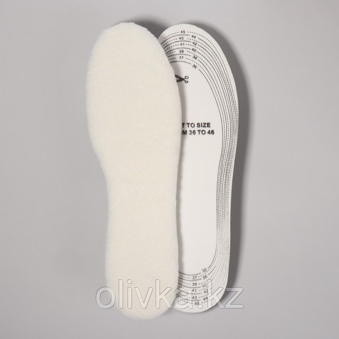 Стельки для обуви, утеплённые, универсальные, трёхслойные, 36-46 р-р, 21,3-28,7 см, пара, цвет белый - фото 2 - id-p105779339