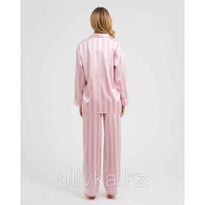 Пижама женская (рубашка, брюки) KAFTAN "Полоска", пудровый, размер 40-42 - фото 4 - id-p113233098