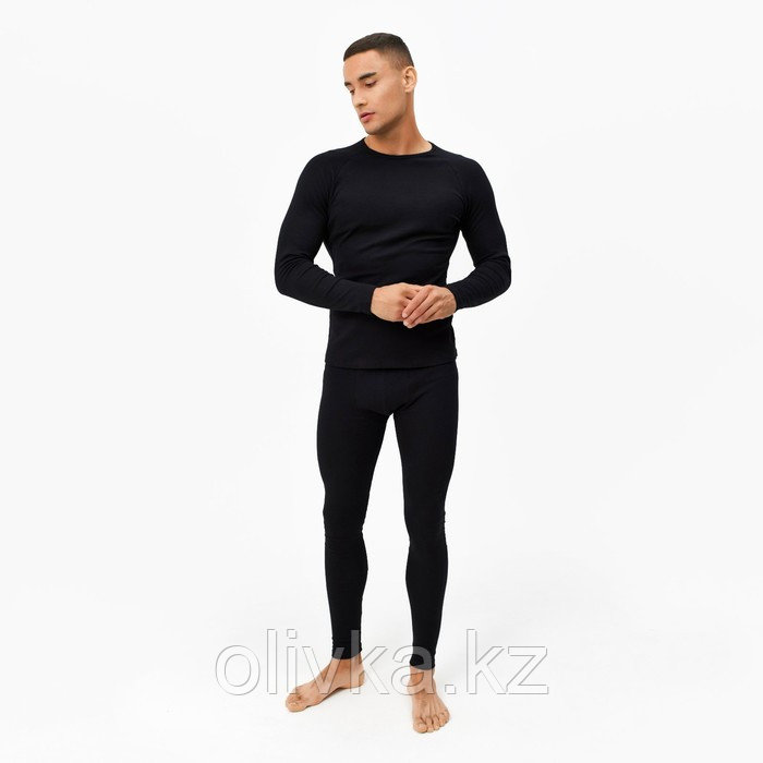 Термобельё мужское (джемпер, брюки) цвет чёрный, р-р 52 - фото 2 - id-p113232172