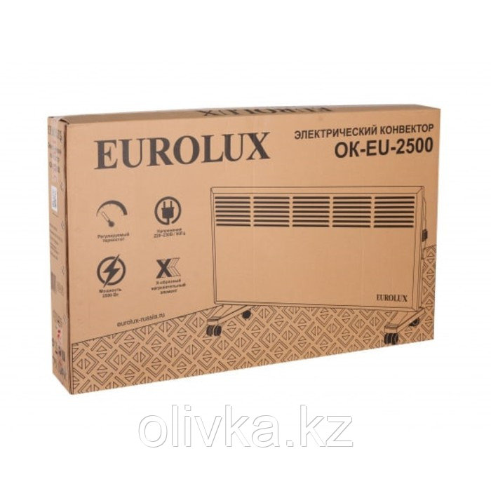 Обогреватель Eurolux ОК-EU-2500, конвекторный, 2500 Вт, 30 м2, механ. регулировка, белый - фото 7 - id-p113238876
