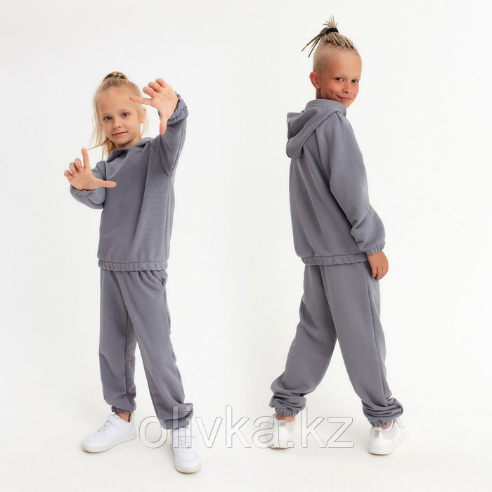 Костюм детский (худи, брюки) MINAKU цвет серый, рост 104 - фото 2 - id-p113232625